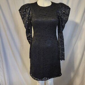 Express Lace Dress, Black, Size Extra Small, Long Sleeve, Knee Length, NWT